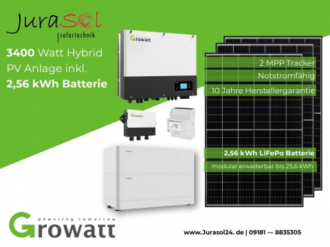 3450 Watt Solar Kit inkl. 2,56 kWh Batterie